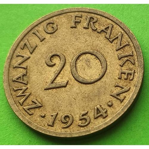 Саарленд (Саар) 20 франков 1954 г.