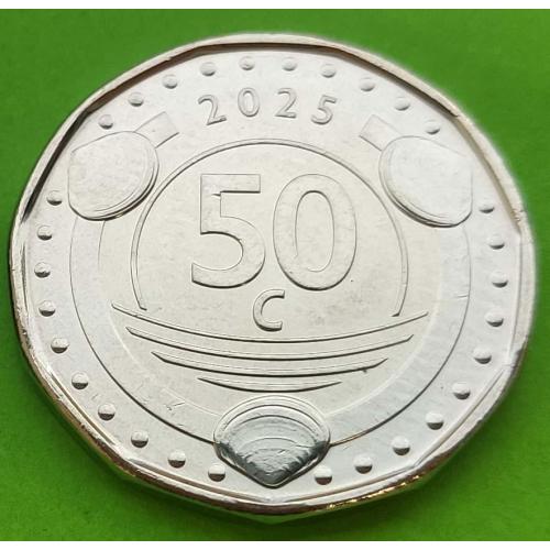 Сент-Мартен 50 центов 2025 г. (цветная)