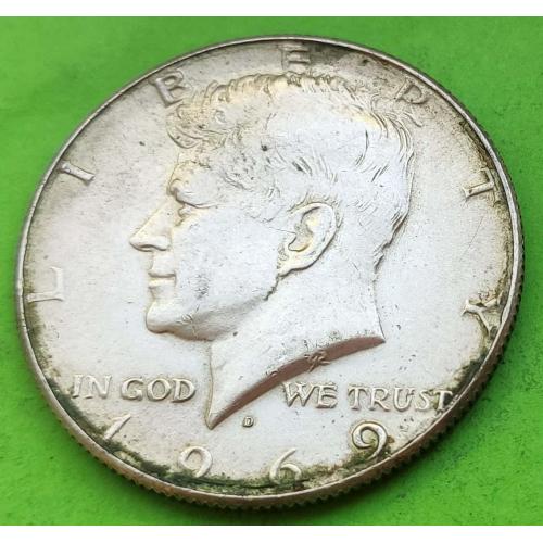 Серебро 0.4000 - США 1/2 доллара 1969 г.
