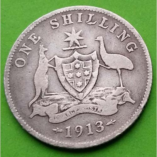 Серебро - Австралия шиллинг 1913 г. (Георг V)