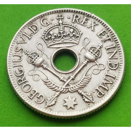 Серебро - Брит. Новая Гвинея шиллинг 1938 г. (Георг VI)