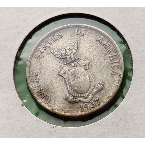 Серебро - Филиппины под США 20 сентаво 1937 г. - редкий год