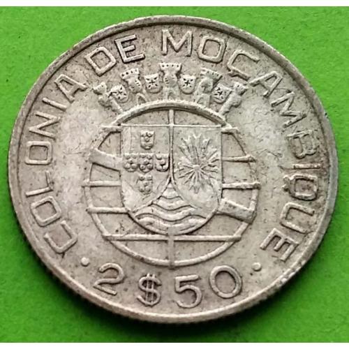 Серебро - Порт. Мозамбик 2,50 эскудо 1938 г.