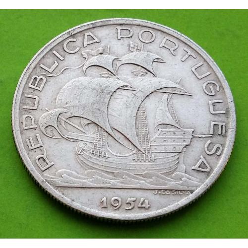 Серебро - Португалия 10 эскудо 1954 г. (корабль)