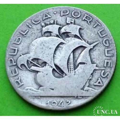 Серебро - Португалия 2,50 эскудо 1942 г. (корабль)