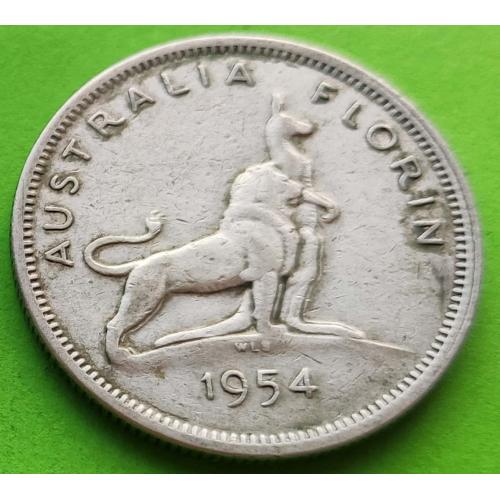 Серебро - юб. Австралия флорин 1954 г. (Королевский визит)