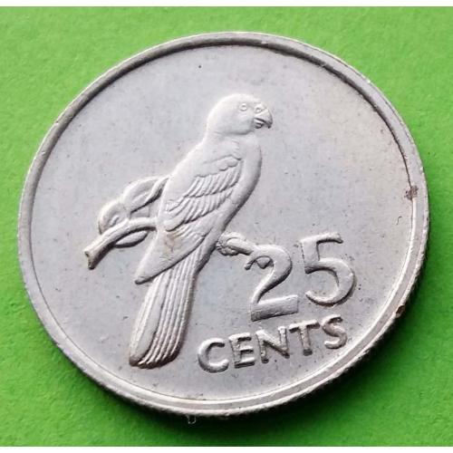 Сейшельские о-ва (Сейшелы) 25 центов 1977 г. (герб не тертый - брак чекана)