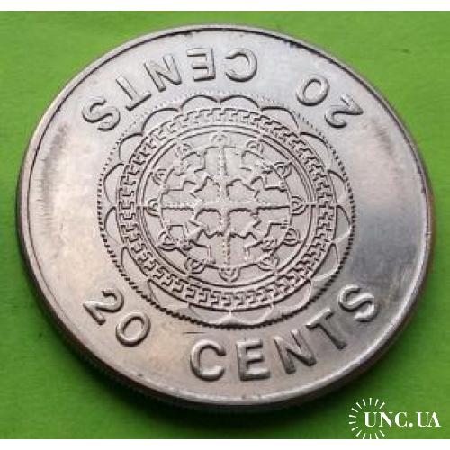 Соломоновы острова 20 центов 2005 г. (второй портрет)