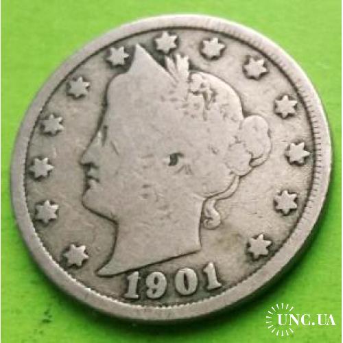 США 5 центов 1901 г.