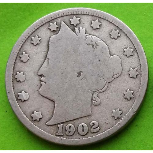 США 5 центов 1902 г. - неплохое состояние