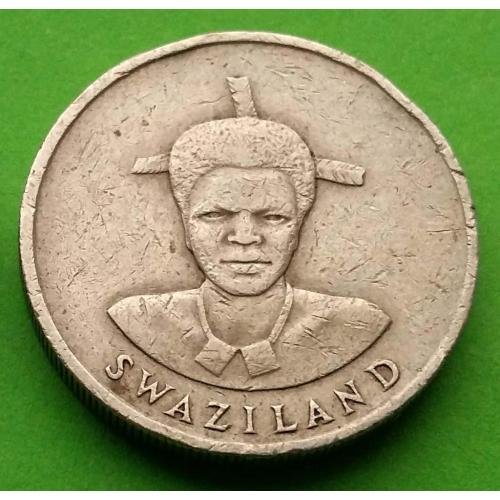Свазиленд 1 лилангени 1986 г. (один год выпуска - прямосмотрящий портрет короля)