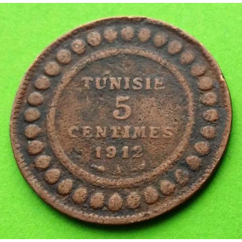 Тунис 5 сантимов 1912 г. (Мухамед Аль-Насир Бей) - слабое состояние