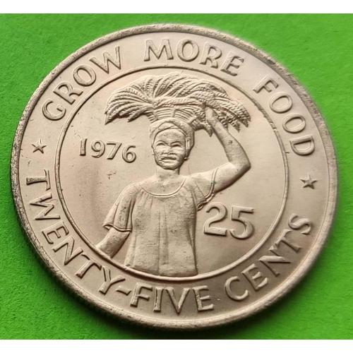 UNC - ФАО - Либерия 25 центов 1976 г. - редкая и красивая