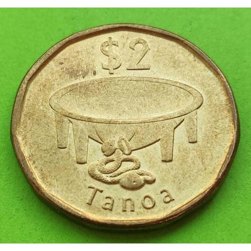 UNC - Фиджи 2 доллара 2012 г. (попугай)