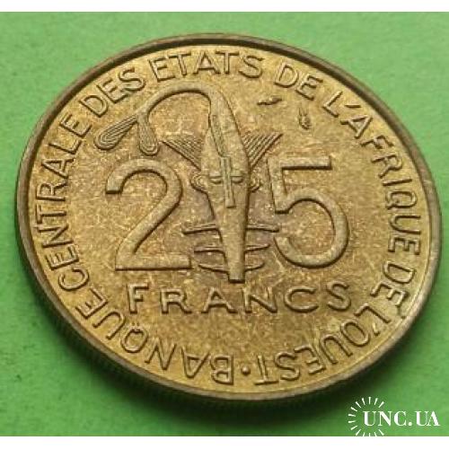 UNC - Фр. Африка 25 франков КФА 1989 г.