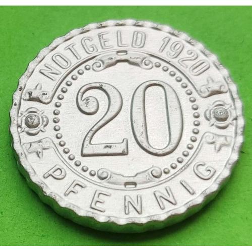 (+++) UNC - Германия (Аугсбург) нотгельд 20 пфеннигов 1920 г.