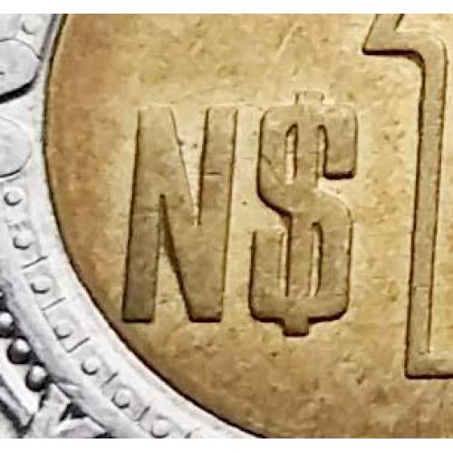 UNC - Мексика 1 новый песо 1993 г. (тип монеты 1992-1995 гг.) 