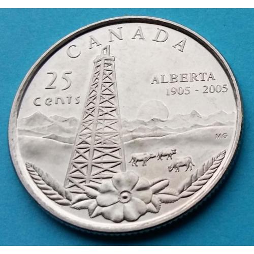 UNC - юб. Канада 25 центов 2005 г. (Альберта)