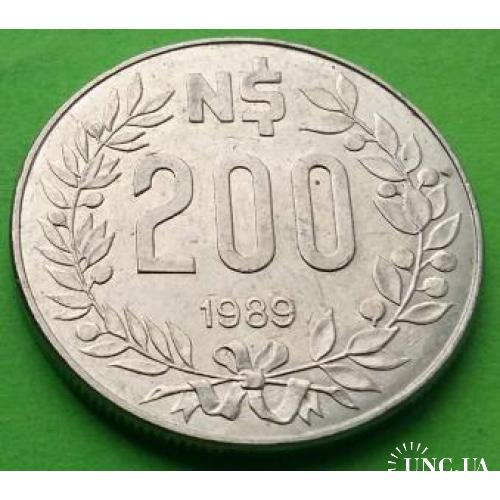 Уругвай 200 новых песо 1989 г.