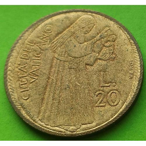 Ватикан 20 лир 1975 г.