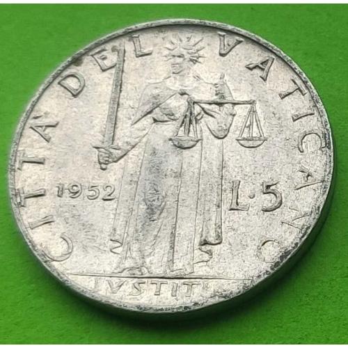 Ватикан 5 лир 1952 г.