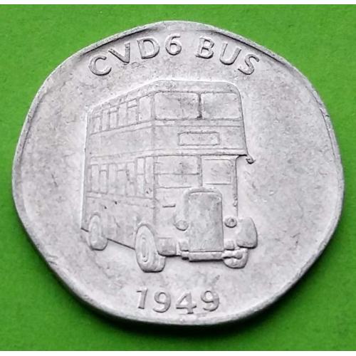 Великобритания - транспортный жетон 20 пенсов 1949 - автобус