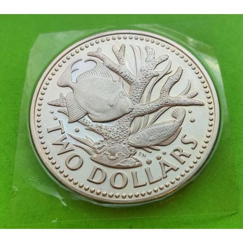 Великолепное состояние - Барбадос 2 доллара 1973 г.