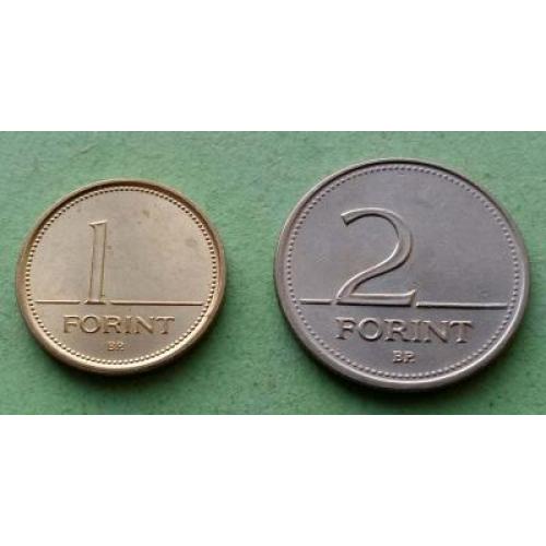 Венгрия две монеты 1 и 2 форинта - уже выведены из оборота