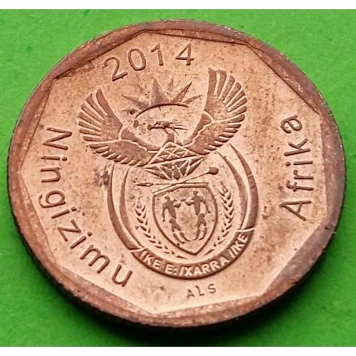ЮАР 10 центов 2014 г. (каждый год новая надпись)