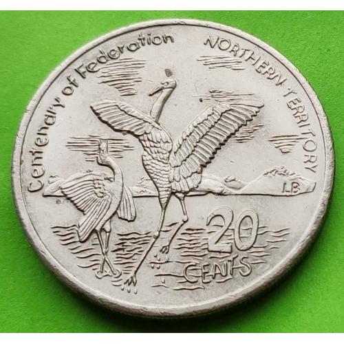 Юб. Австралия 20 центов 2001 г. (100-летие федерации - Северные территории)