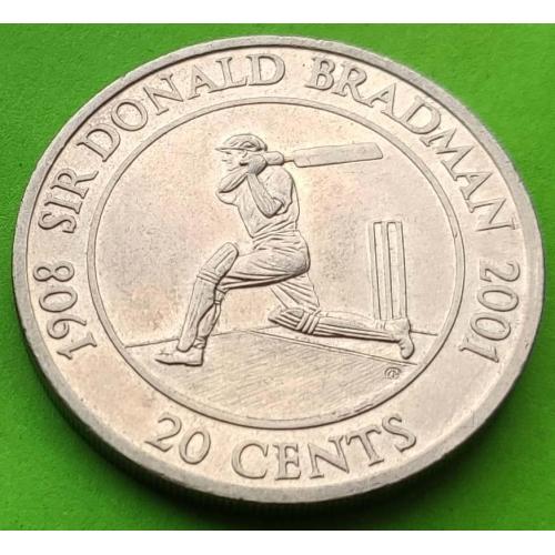 Юб. Австралия 20 центов 2001 г. (спорт, крикет)