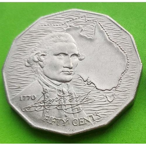 Юб. Австралия 50 центов 1970 г. (200 лет путешествию Джеймса Кука)