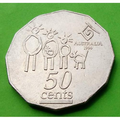 Юб. Австралия 50 центов 1994 г. (Международный год семьи)