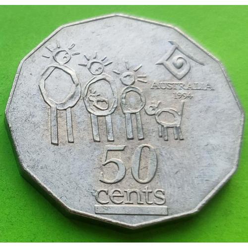 Юб. Австралия 50 центов 1994 г. (Международный год семьи)