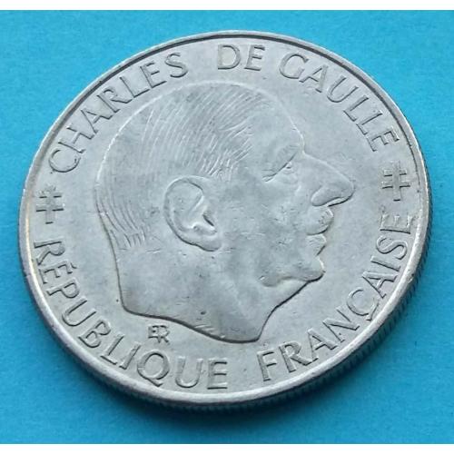 Юб. Франция 1 франк 1988 г. (Шарль де Голь)