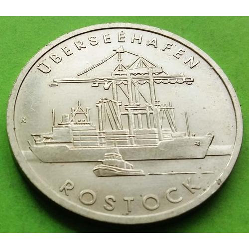 Юб. ГДР 5 марок 1988 г. (г. Росток, корабль) 