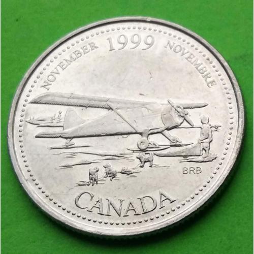 Юб. Канада 25 центов 1999 г. (ноябрь) - самолет