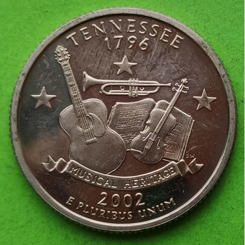 Юб. США 25 центов (квотер) 2002 г. (S) - улучшенное качество, небольшой тираж (Теннеси)