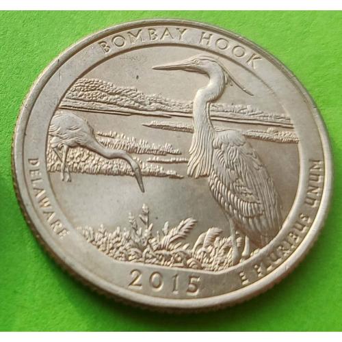 Юб. США 25 центов (квотер) 2015 г. (цапля)