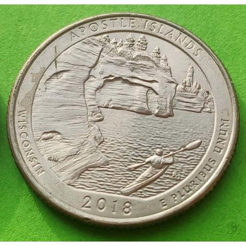 Юб. США 25 центов (квотер) 2018 г. (байдарка) - корабль