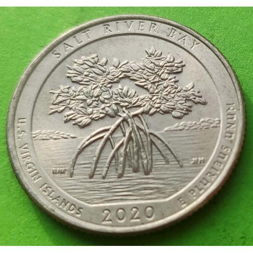 Юб. США 25 центов (квотер) 2020 г. (дерево)