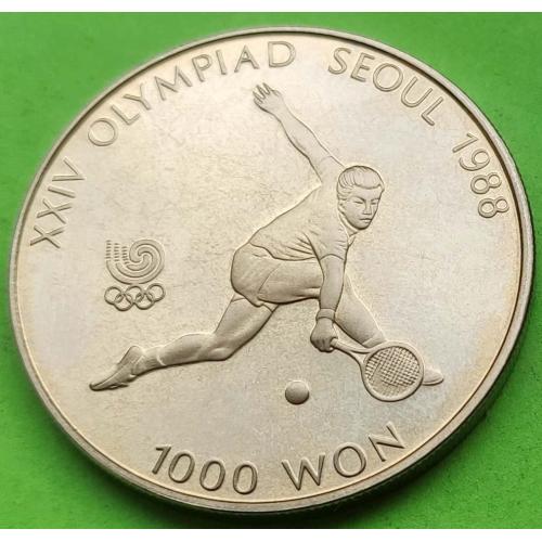 Южная Корея 1000 вон 1987 г. (Олимпиада, спорт, теннис)