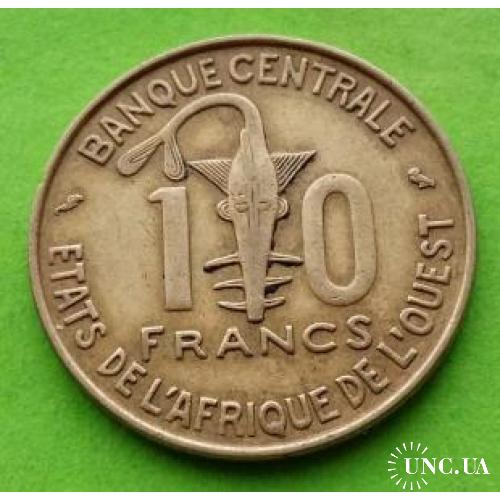 Западно-Африканский Союз 10 франков 1974 г. - хорошее состояние