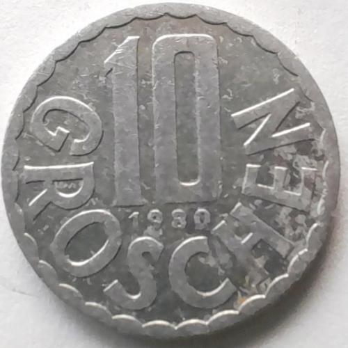 Австрія 10 грошей 1980