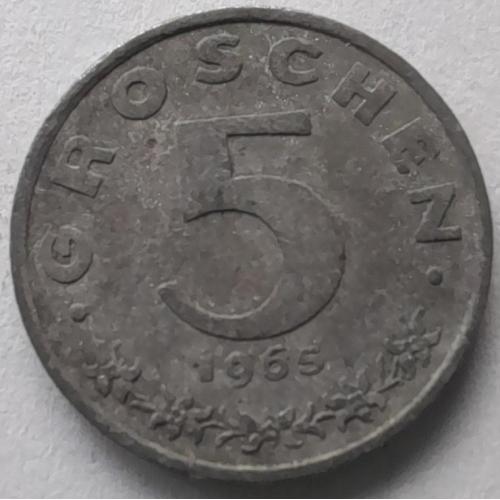 Австрія 5 грошей 1965