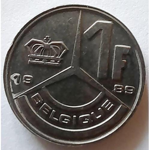 Бельгія 1 франк 1989