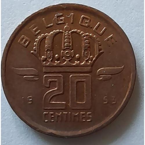 Бельгія 20 сантимів 1953