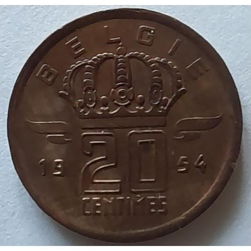 Бельгія 20 сантимів 1954
