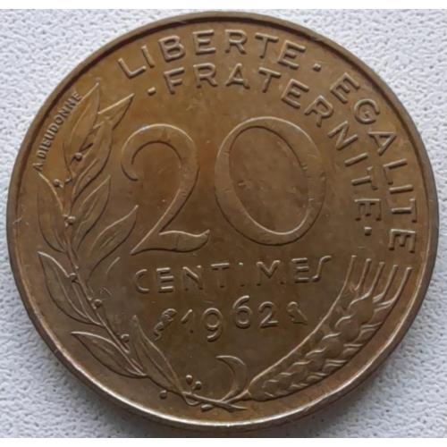 Франція 20 сантимів 1962