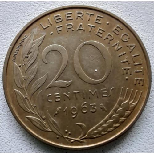 Франція 20 сантимів 1963